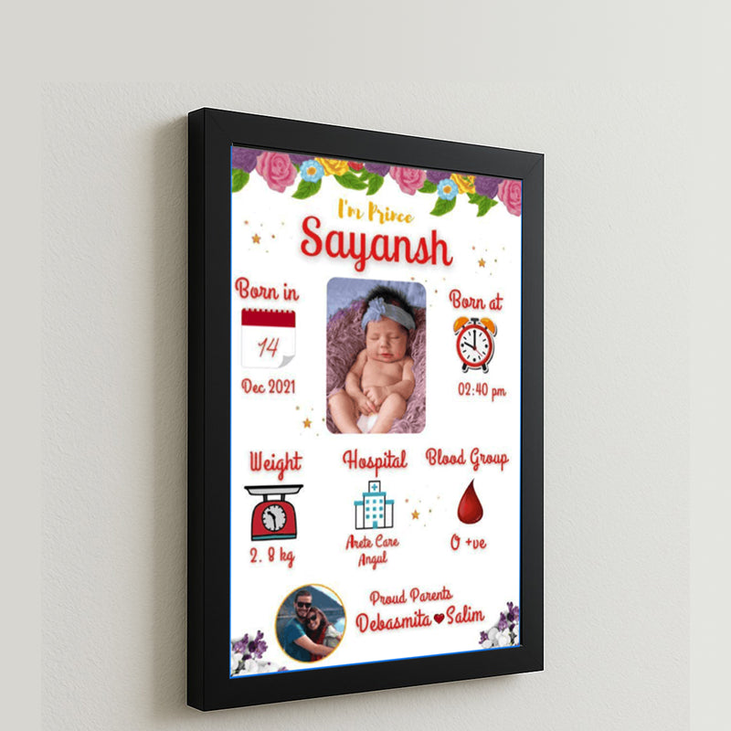 Personalized Baby Birth Frame – A Memory for Life