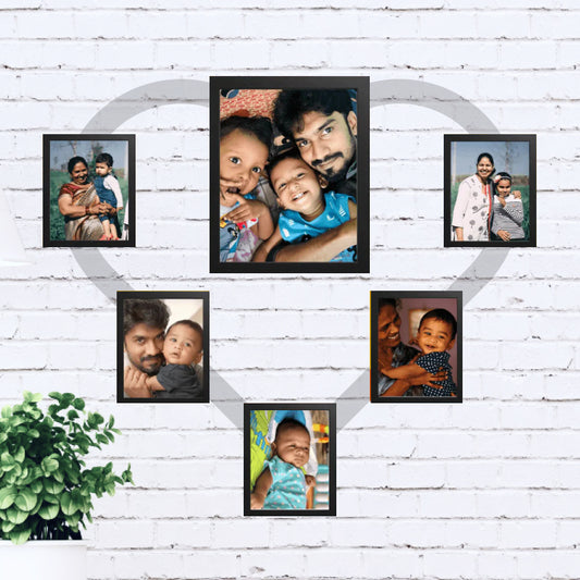 6 Photo Frames Heart Shaped Combo