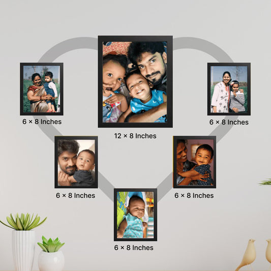 6 Photo Frames Heart Shaped Combo