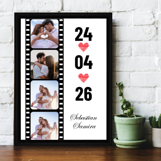 Filmy photo frame with date