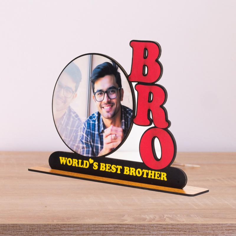 BRO Wooden Photo Standy with Message