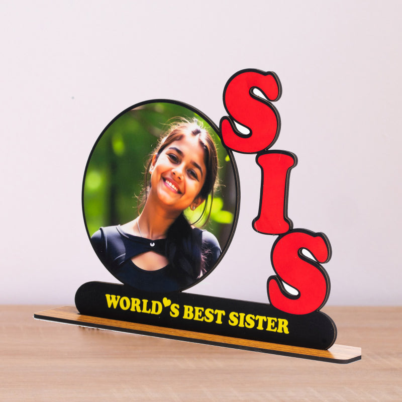SIS Wooden Photo Standy with message