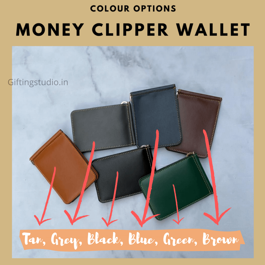 different colours in money clip wallet