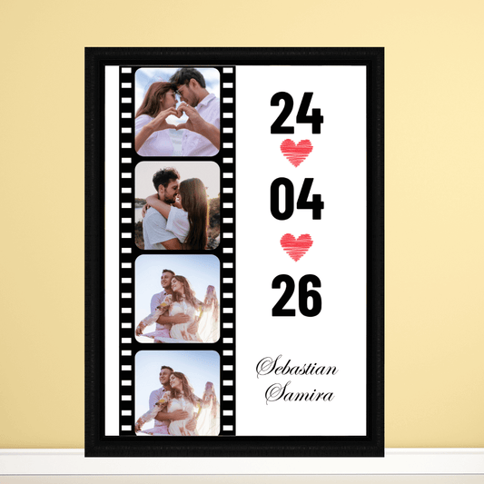 Filmy photo frame with date