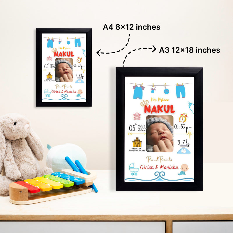 Personalised Baby Birth Frame | New Born Baby Gifts - Gifting Studio ...