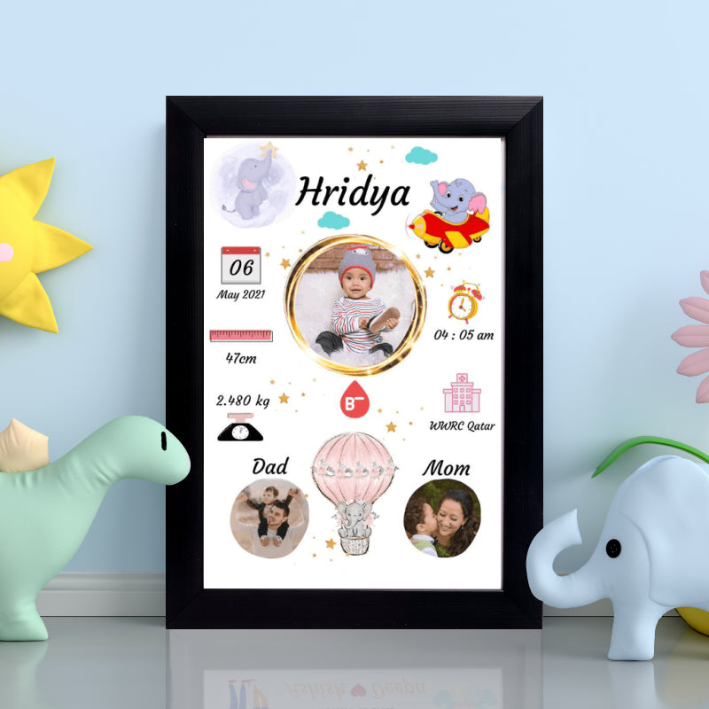 Personalised Baby Birth Frame | New Born Baby Gifts - Gifting Studio ...