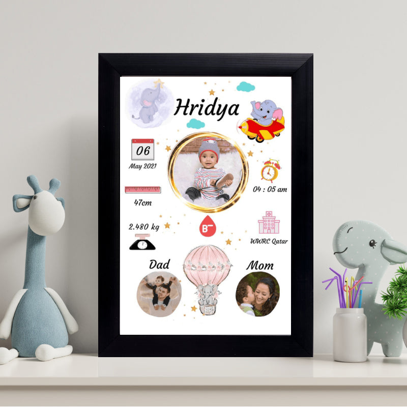 Personalised Baby Birth Frame | New Born Baby Gifts - Gifting Studio ...