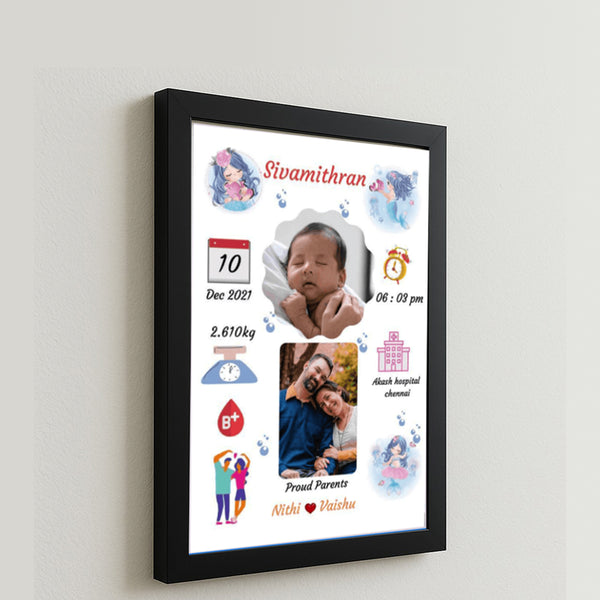 Personalised Baby Birth Frame | New Born Baby Gifts - Gifting Studio ...