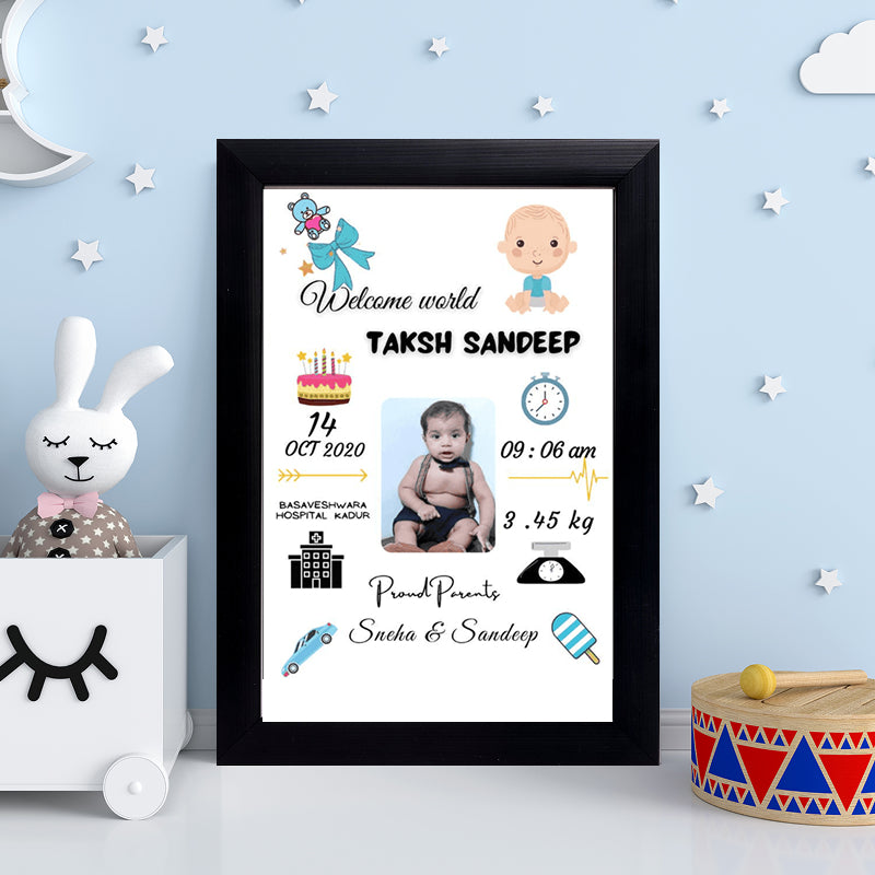 Personalised Baby Birth Frame | New Born Baby Gifts - Gifting Studio ...