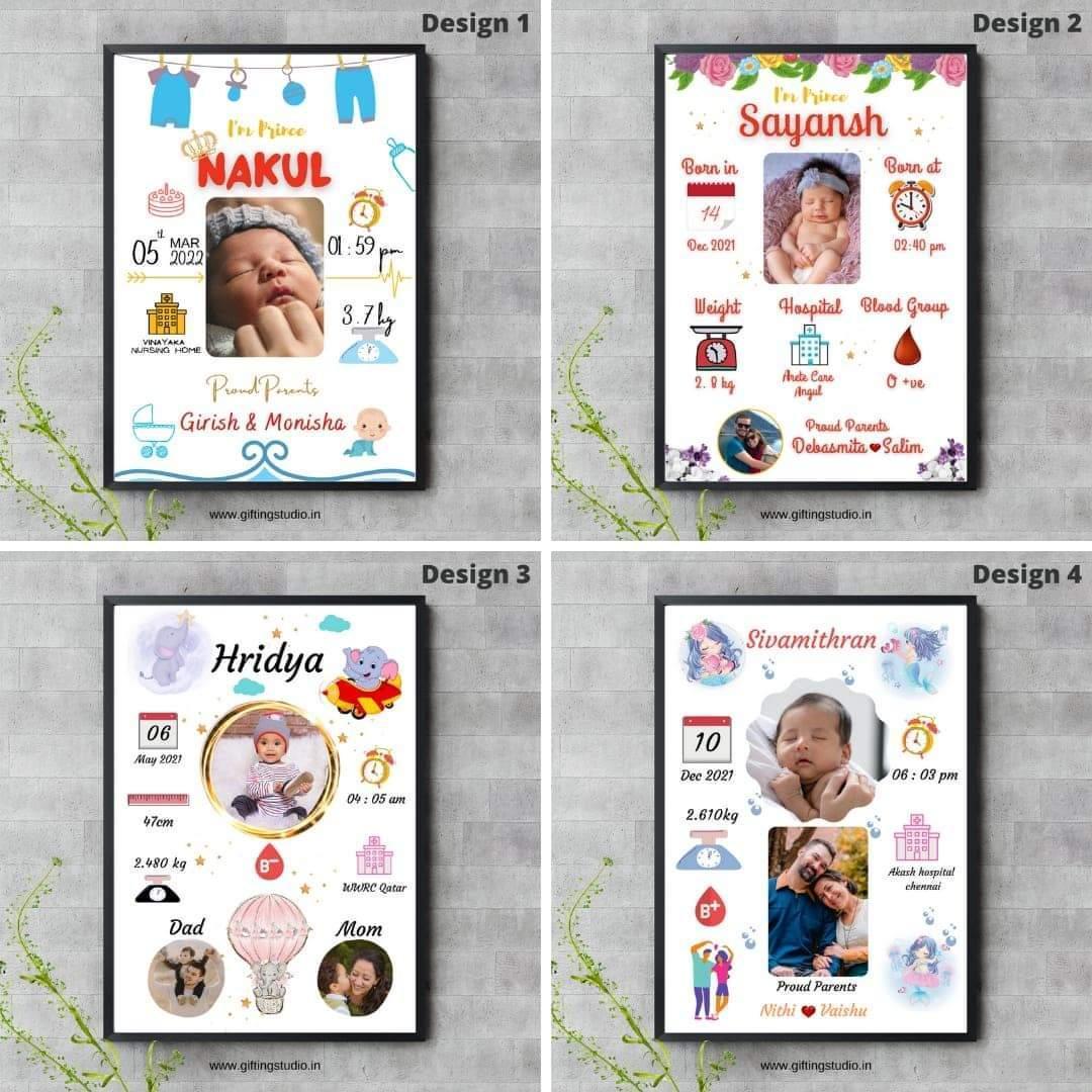 Personalised Baby Birth Frame - Gifting Studio – GiftingStudio.in