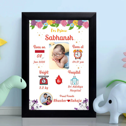 Personalized Baby Birth Frame – A Memory for Life