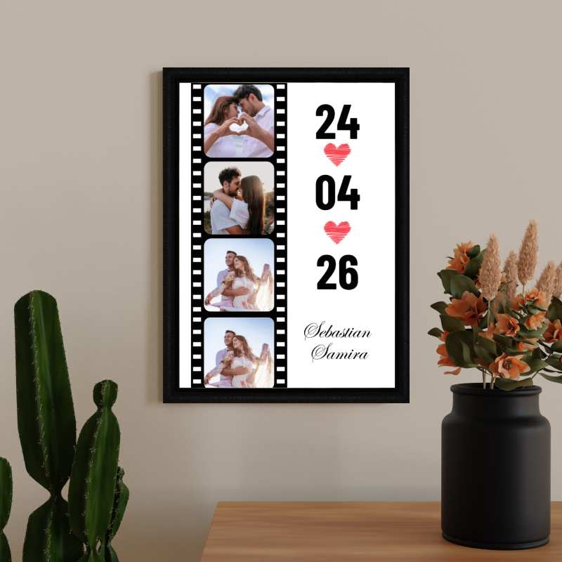 First Date Photo Frame Filmy photo frame with date - Customised Couple Gift | Gifting Studio ...