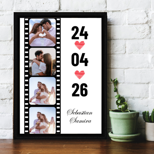 Filmy photo frame with date