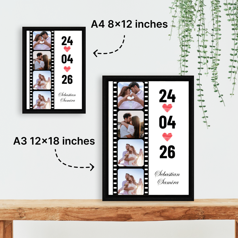 First Date Photo Frame Filmy photo frame with date - Customised Couple Gift | Gifting Studio ...