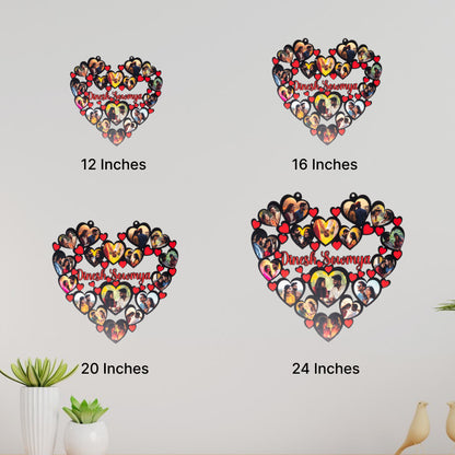 Multiple heart - Wall mount wooden photo frame