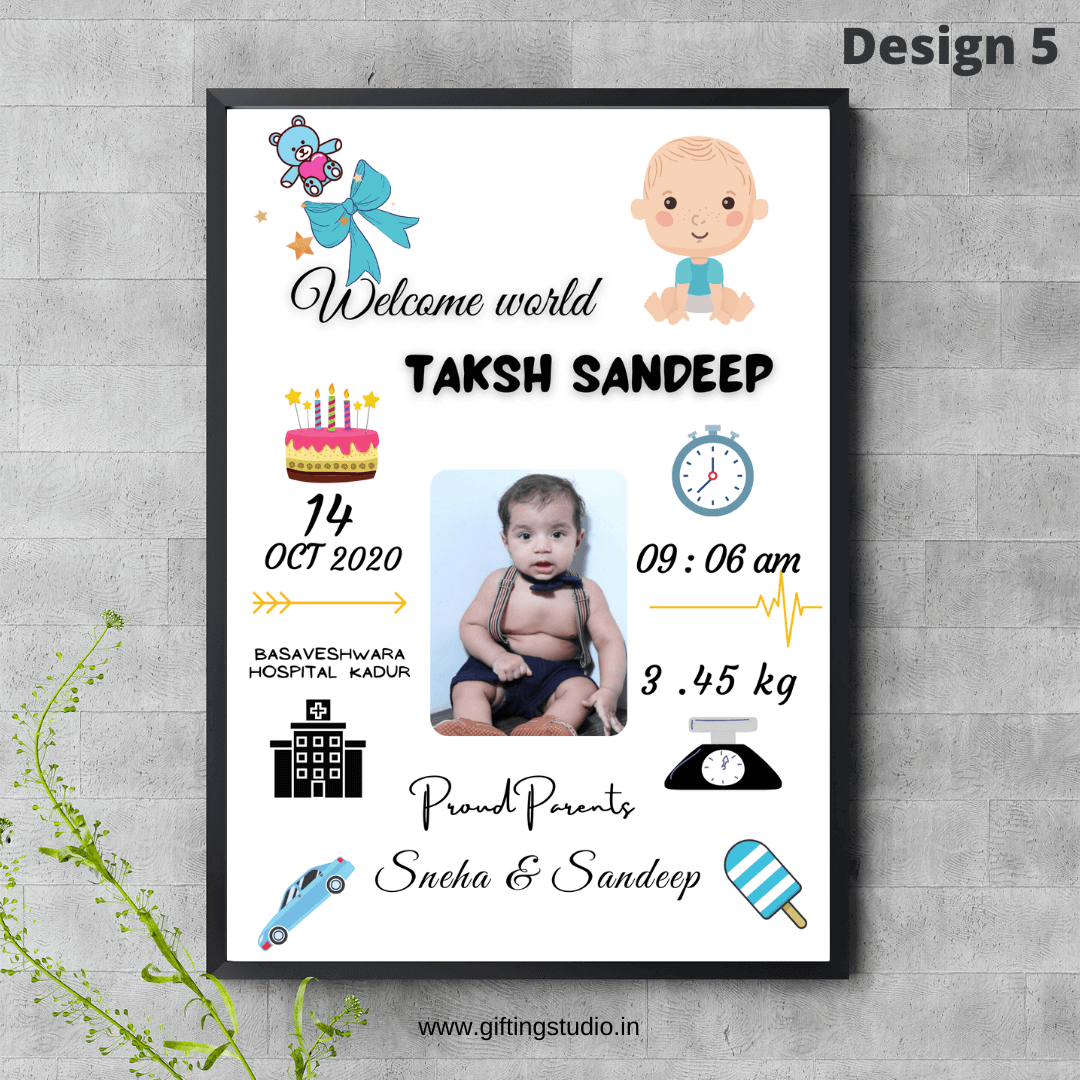 Personalised Baby Birth Frame - Gifting Studio – GiftingStudio.in