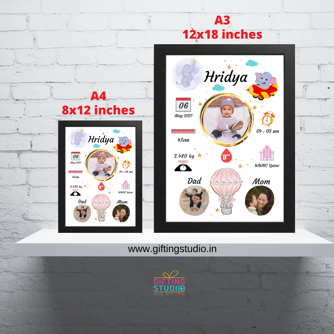 Personalised Baby Birth Frame | New Born Baby Gifts - Gifting Studio ...