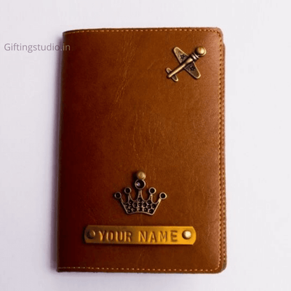 customized passport cover - brown