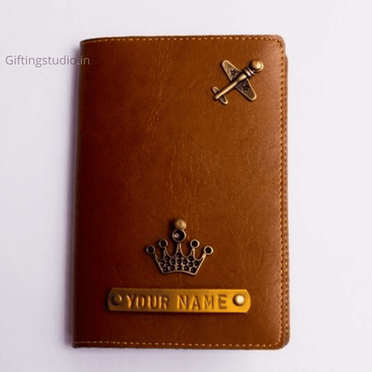 customized passport cover - brown