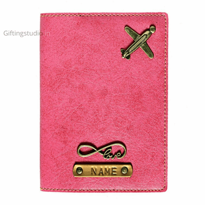 customized passport cover - pink