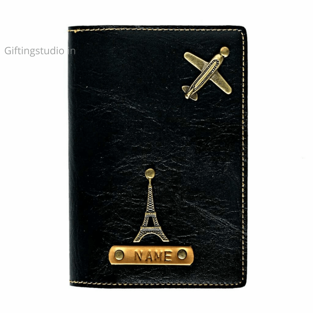 customized passport cover - black